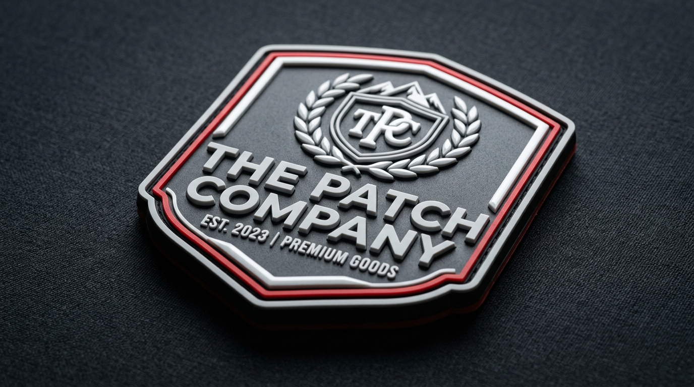 Dimensional molded PVC patch with sculpted detail