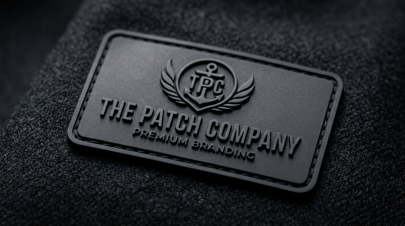 Weather-resistant silicone label on dark fabric